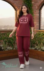 ست تیشرت شلوار چاپ اسپری زنانه