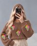 کراپ بافت وارداتی زنانه طرح بستنی
